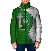 Ancient Order Of Hibernians Padded Jacket Celtic Cross Irish American Flag Heritage