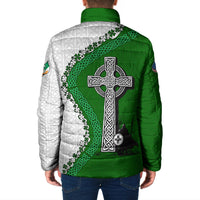 Ancient Order Of Hibernians Padded Jacket Celtic Cross Irish American Flag Heritage