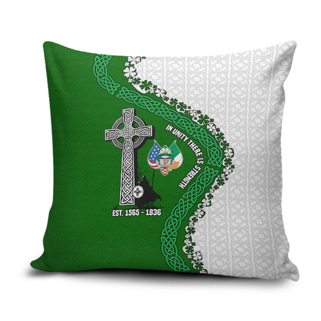 Ancient Order Of Hibernians Pillow Cover Celtic Cross Irish American Flag Heritage