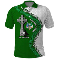 Ancient Order Of Hibernians Polo Shirt Celtic Cross Irish American Flag Heritage