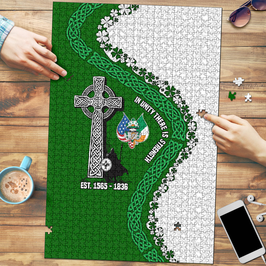 Ancient Order Of Hibernians Puzzle Celtic Cross Irish American Flag Heritage