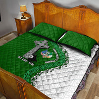 Ancient Order Of Hibernians Quilt Bed Set Celtic Cross Irish American Flag Heritage
