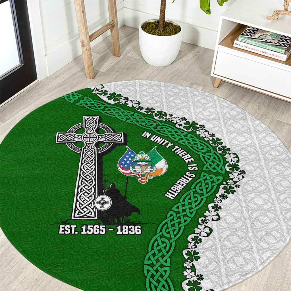 Ancient Order Of Hibernians Round Carpet Celtic Cross Irish American Flag Heritage