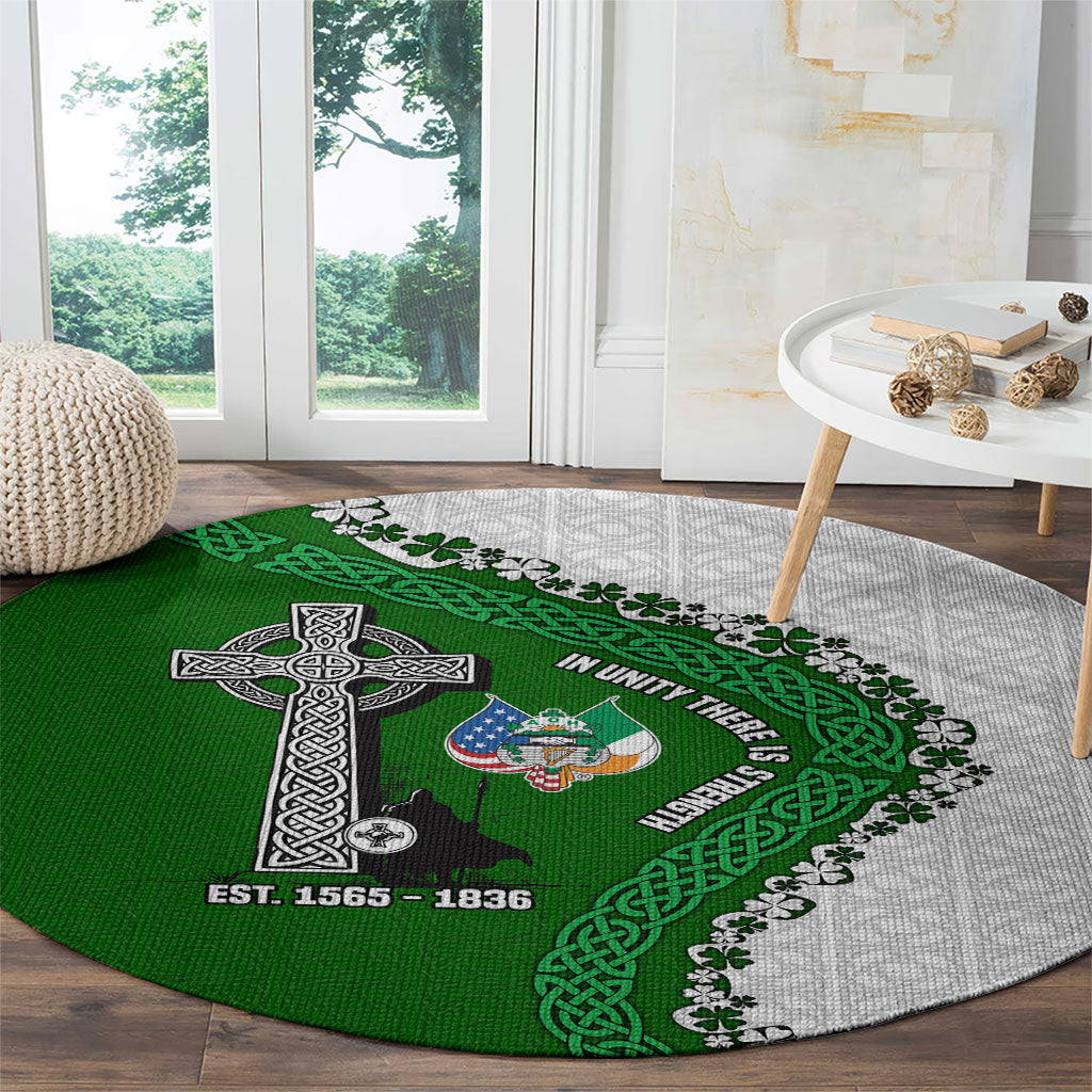 Ancient Order Of Hibernians Round Carpet Celtic Cross Irish American Flag Heritage