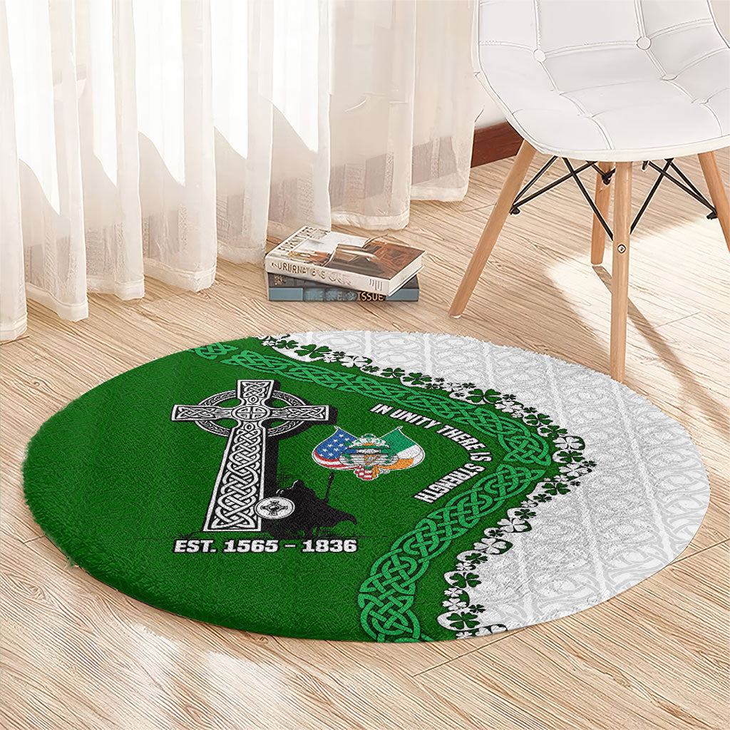 Ancient Order Of Hibernians Round Carpet Celtic Cross Irish American Flag Heritage