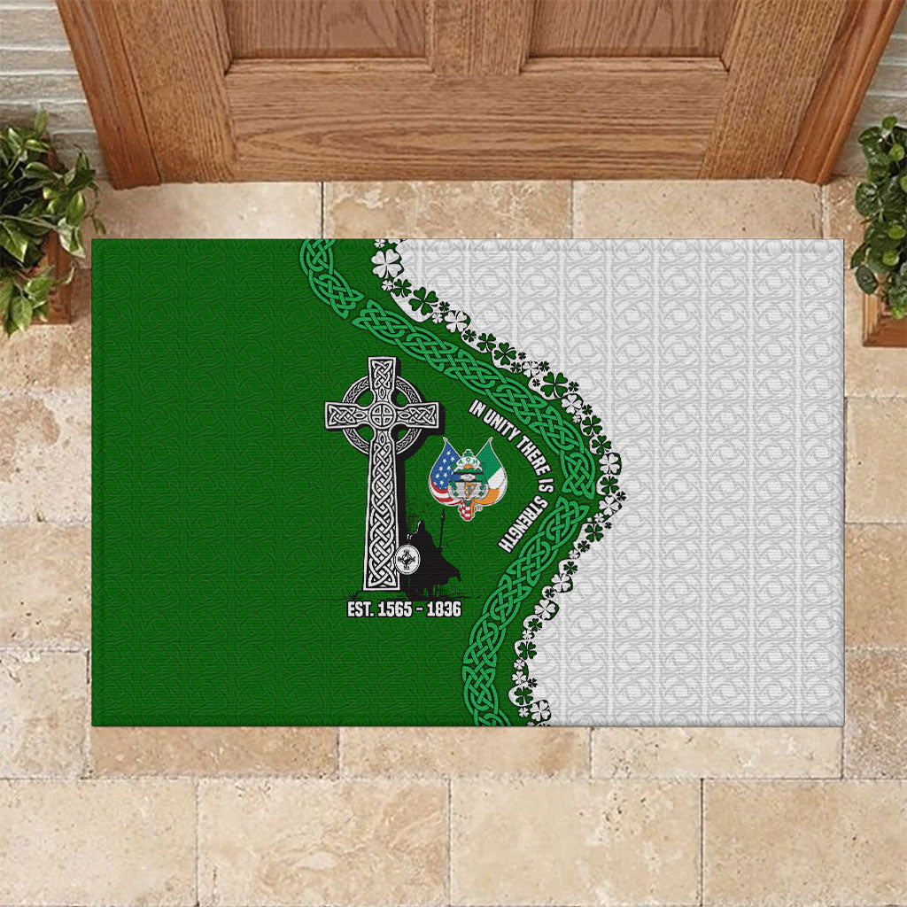 Ancient Order Of Hibernians Rubber Doormat Celtic Cross Irish American Flag Heritage
