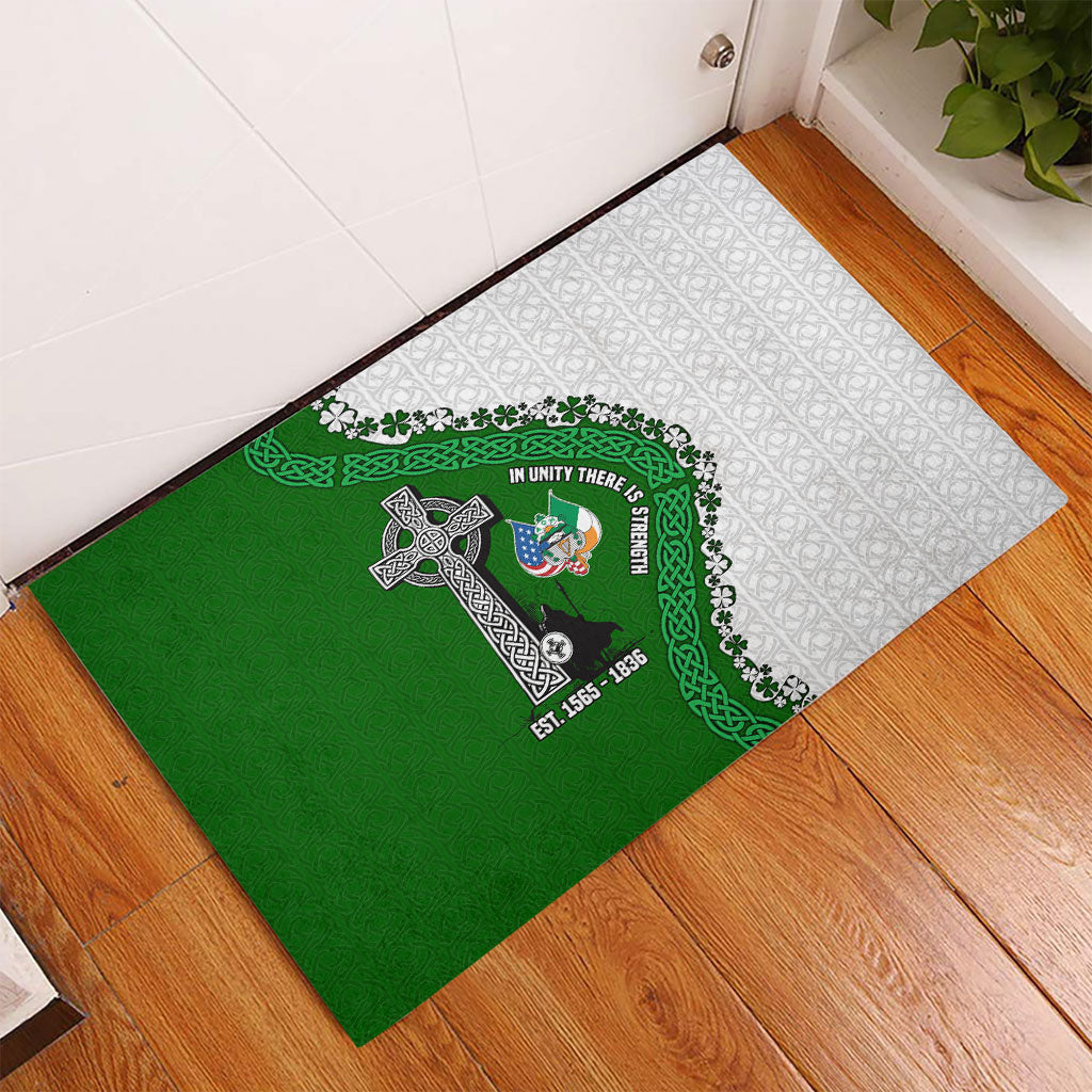 Ancient Order Of Hibernians Rubber Doormat Celtic Cross Irish American Flag Heritage