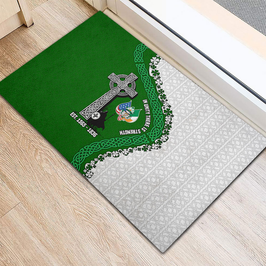 Ancient Order Of Hibernians Rubber Doormat Celtic Cross Irish American Flag Heritage