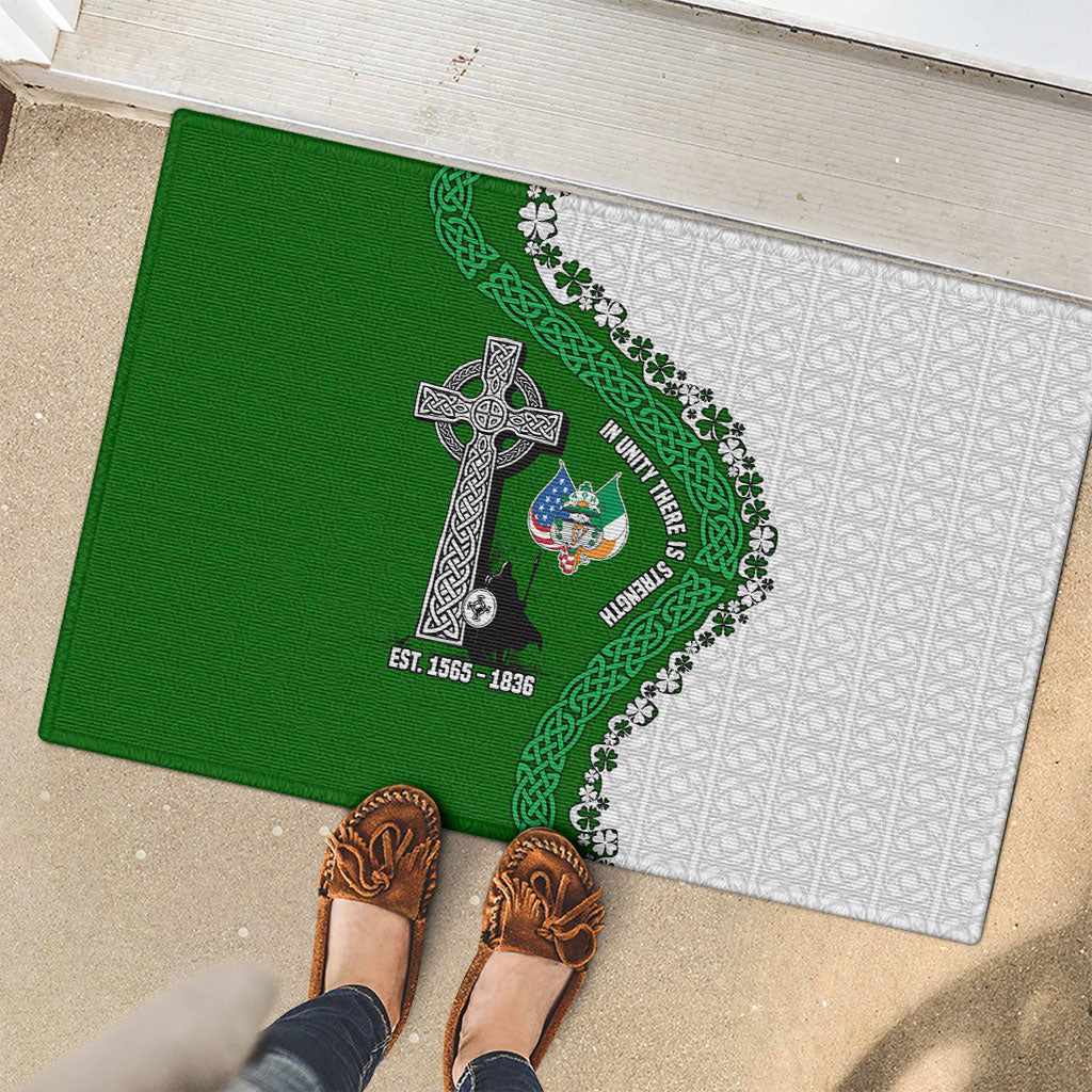 Ancient Order Of Hibernians Rubber Doormat Celtic Cross Irish American Flag Heritage