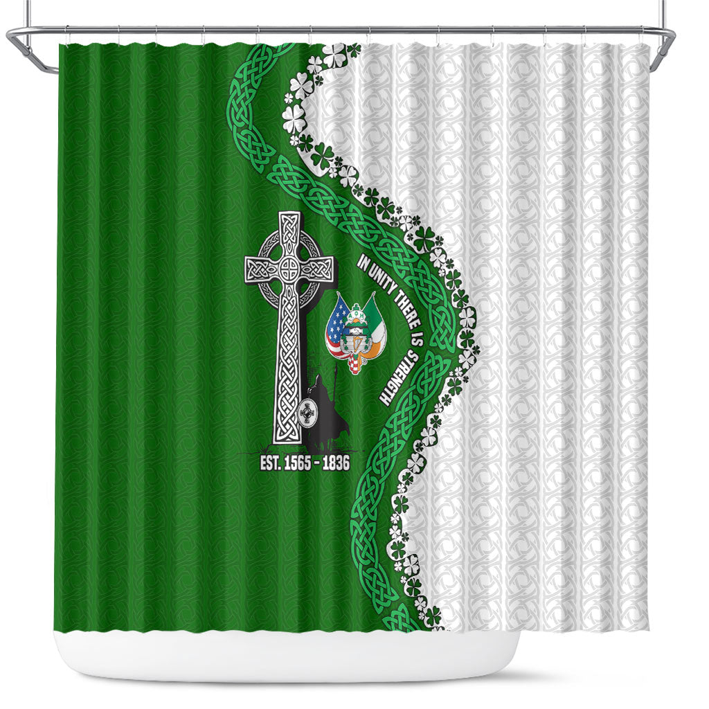 Ancient Order Of Hibernians Shower Curtain Celtic Cross Irish American Flag Heritage