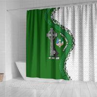 Ancient Order Of Hibernians Shower Curtain Celtic Cross Irish American Flag Heritage