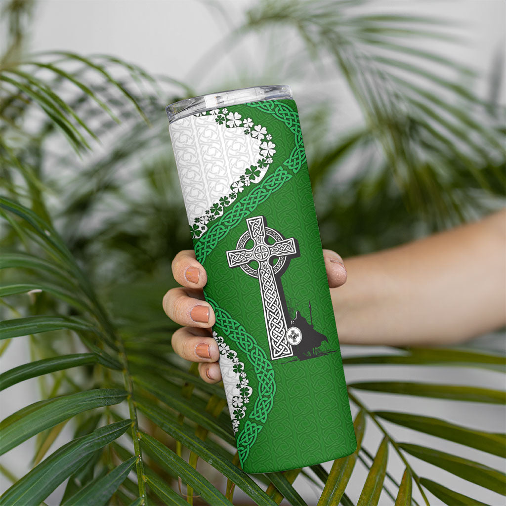 Ancient Order Of Hibernians Skinny Tumbler Celtic Cross Irish American Flag Heritage