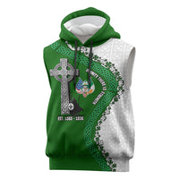 Ancient Order Of Hibernians Sleeveless Hoodie Celtic Cross Irish American Flag Heritage