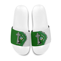 Ancient Order Of Hibernians Slide Sandals Celtic Cross Irish American Flag Heritage