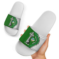 Ancient Order Of Hibernians Slide Sandals Celtic Cross Irish American Flag Heritage
