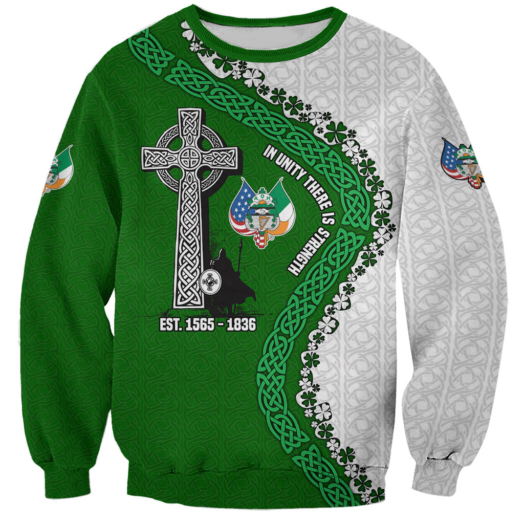 Ancient Order Of Hibernians Sweatshirt Celtic Cross Irish American Flag Heritage