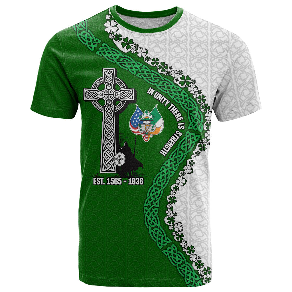 Ancient Order Of Hibernians T Shirt Celtic Cross Irish American Flag Heritage