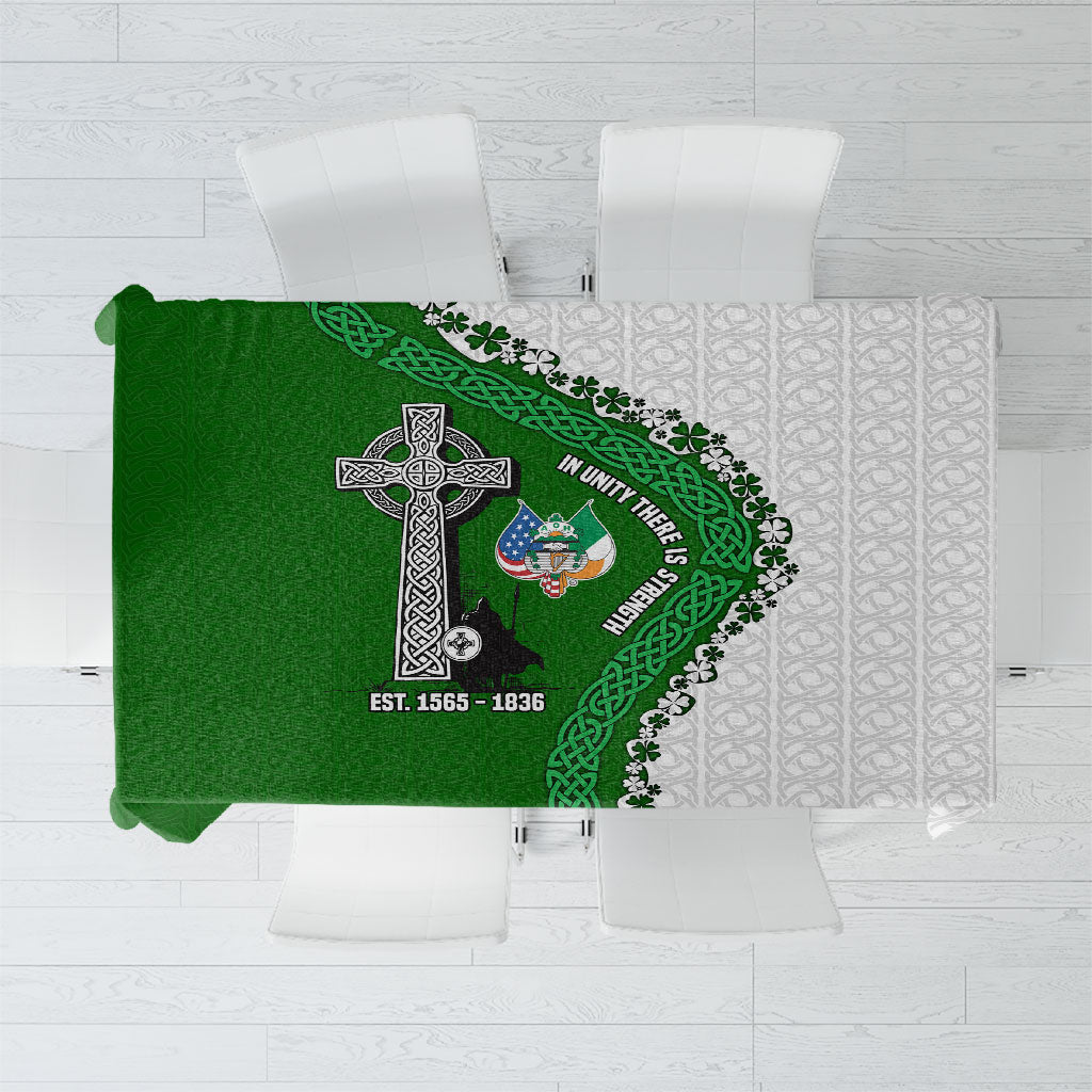 Ancient Order Of Hibernians Tablecloth Celtic Cross Irish American Flag Heritage