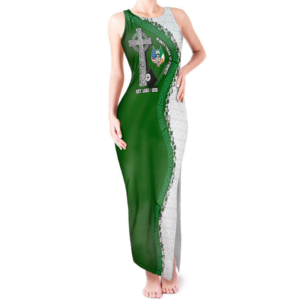 Ancient Order Of Hibernians Tank Maxi Dress Celtic Cross Irish American Flag Heritage