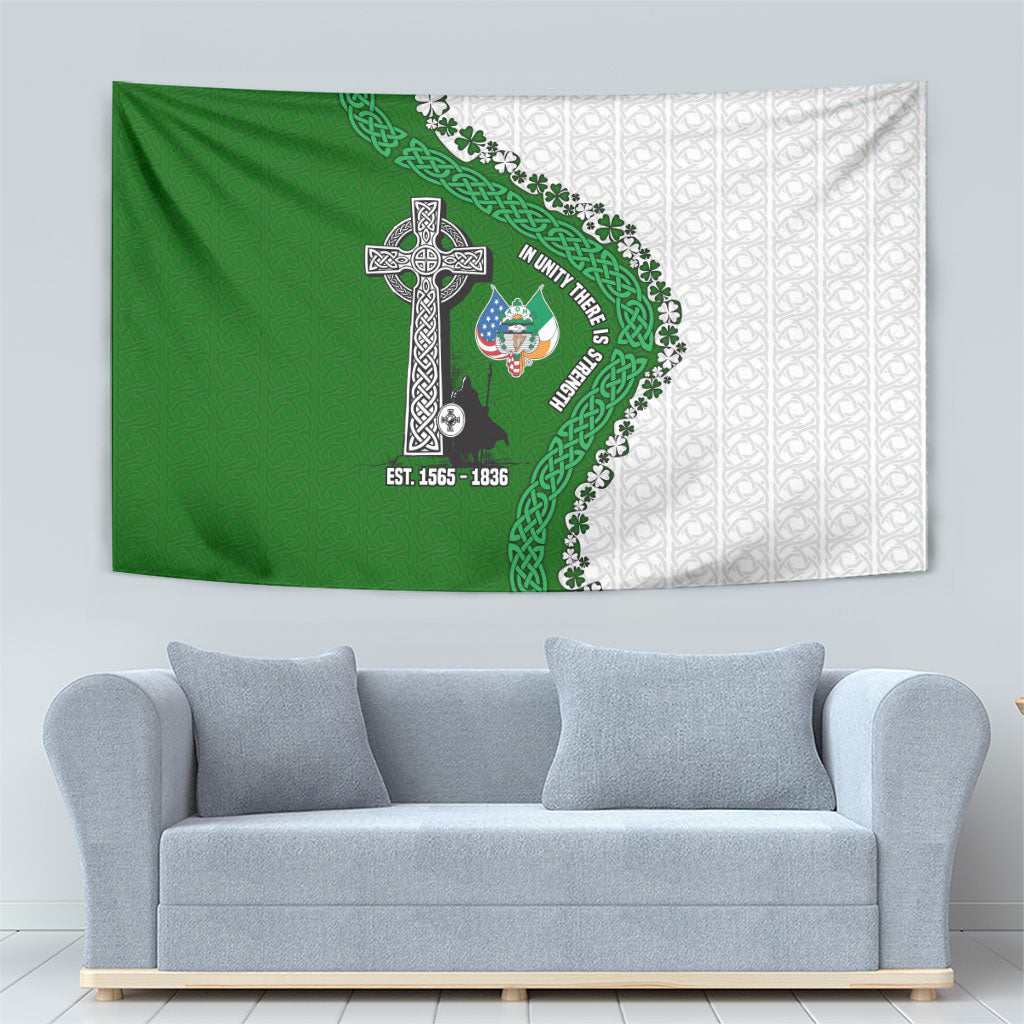Ancient Order Of Hibernians Tapestry Celtic Cross Irish American Flag Heritage