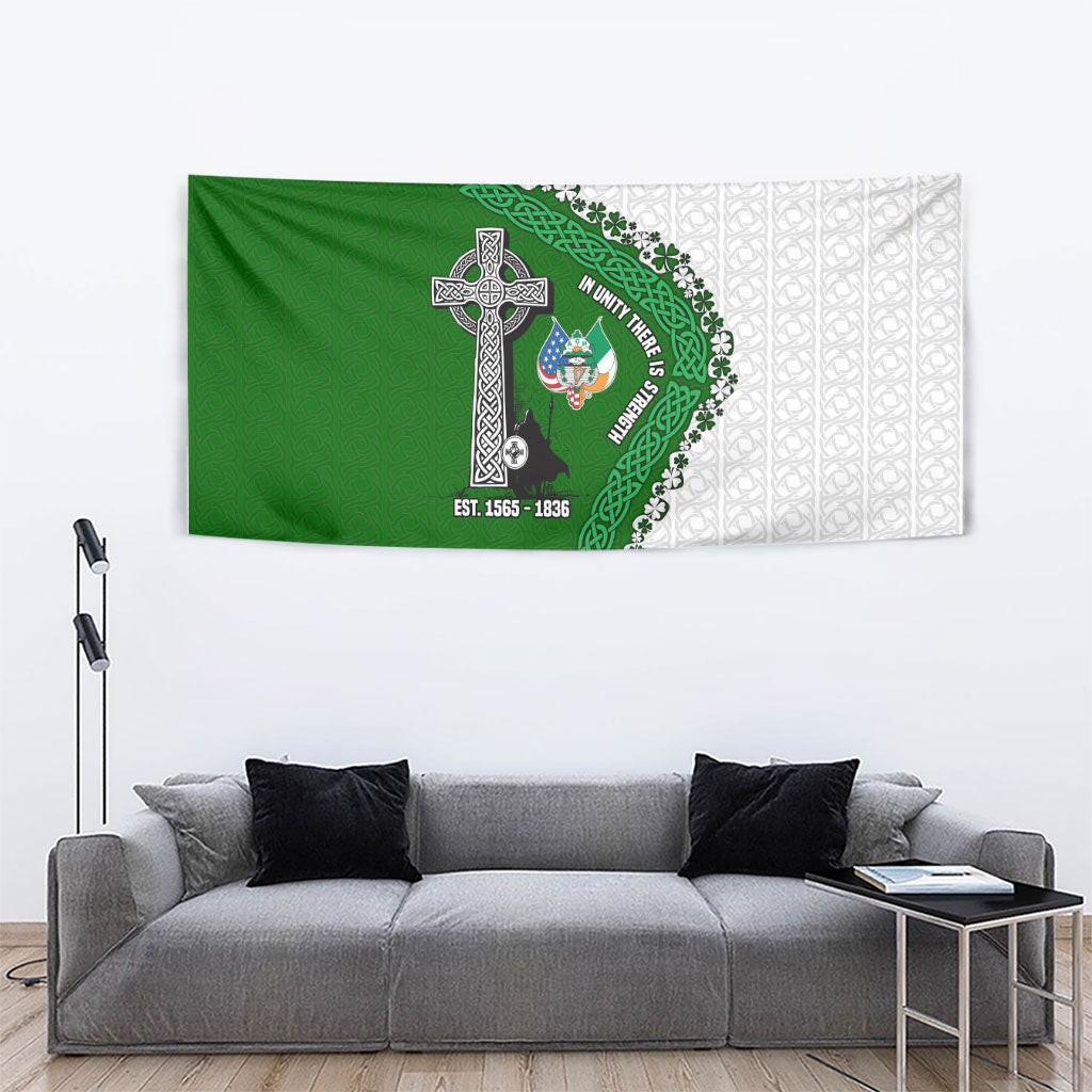 Ancient Order Of Hibernians Tapestry Celtic Cross Irish American Flag Heritage