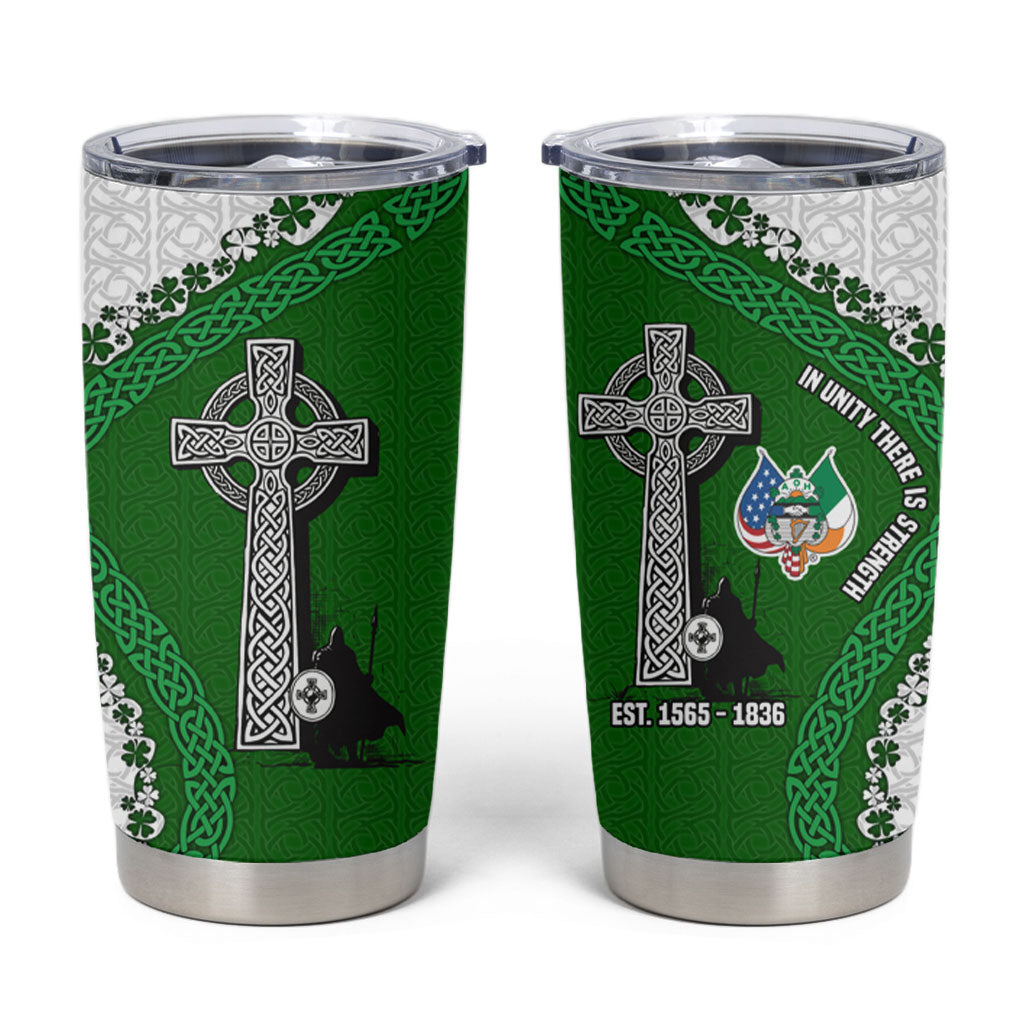 Ancient Order Of Hibernians Tumbler Cup Celtic Cross Irish American Flag Heritage