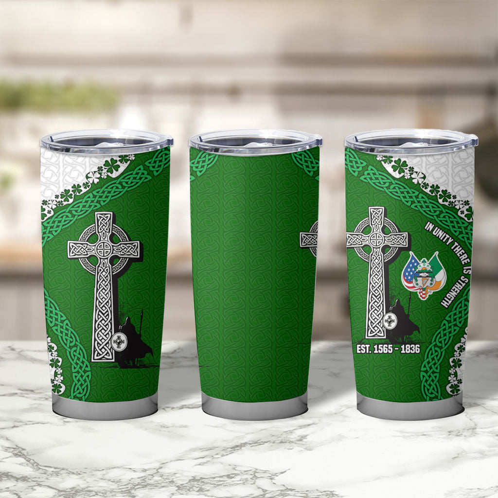 Ancient Order Of Hibernians Tumbler Cup Celtic Cross Irish American Flag Heritage