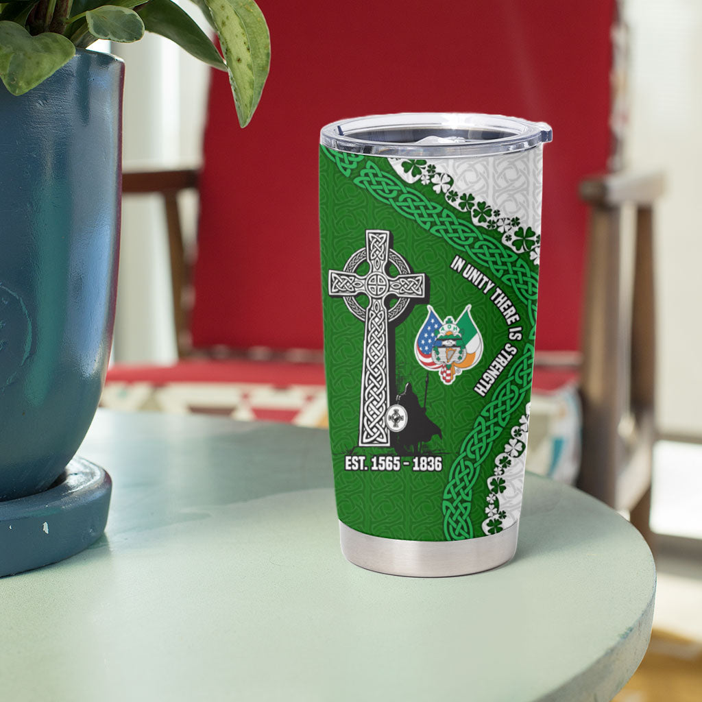 Ancient Order Of Hibernians Tumbler Cup Celtic Cross Irish American Flag Heritage