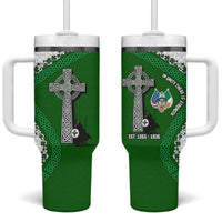 Ancient Order Of Hibernians Tumbler With Handle Celtic Cross Irish American Flag Heritage