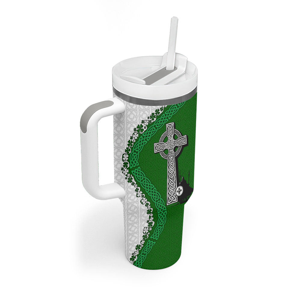 Ancient Order Of Hibernians Tumbler With Handle Celtic Cross Irish American Flag Heritage