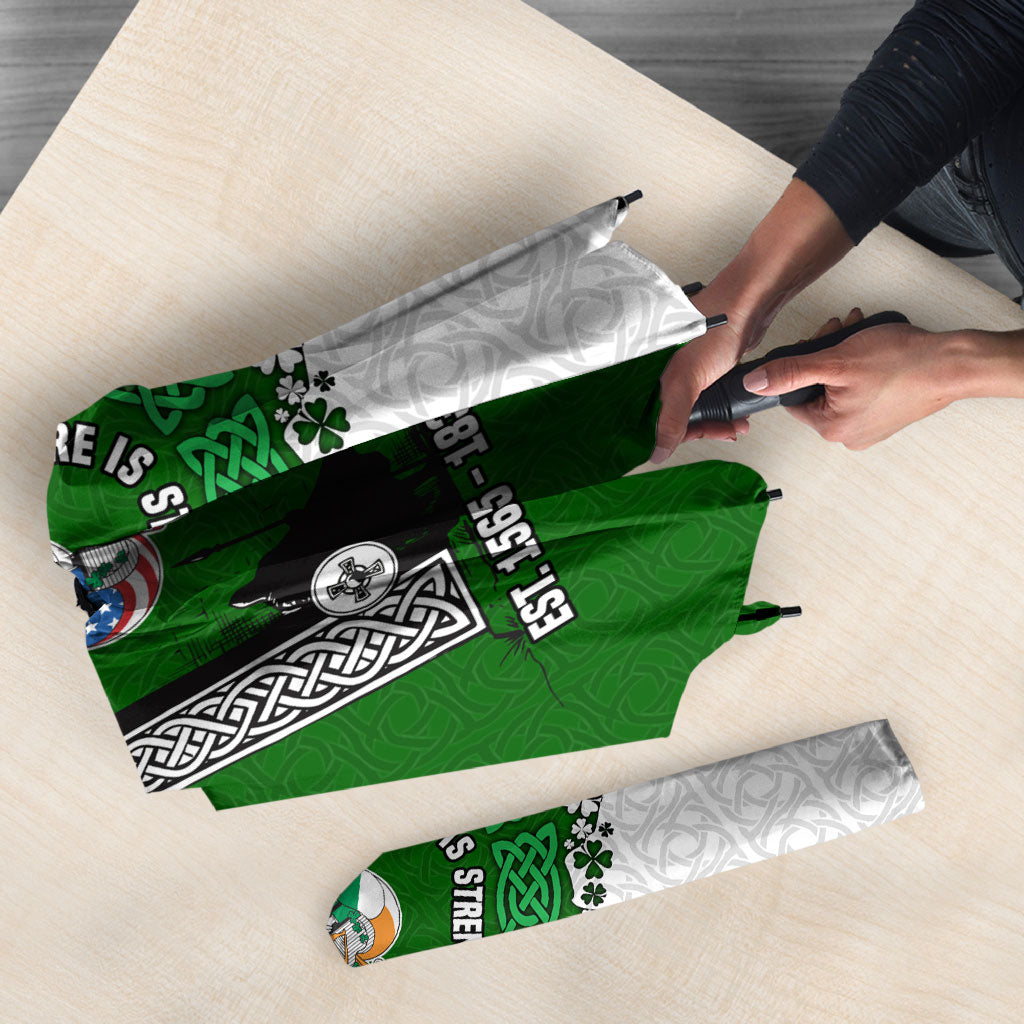 Ancient Order Of Hibernians Umbrella Celtic Cross Irish American Flag Heritage