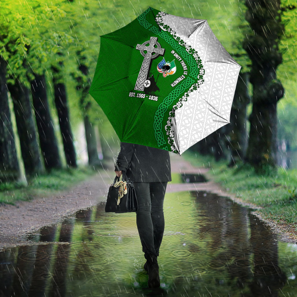 Ancient Order Of Hibernians Umbrella Celtic Cross Irish American Flag Heritage