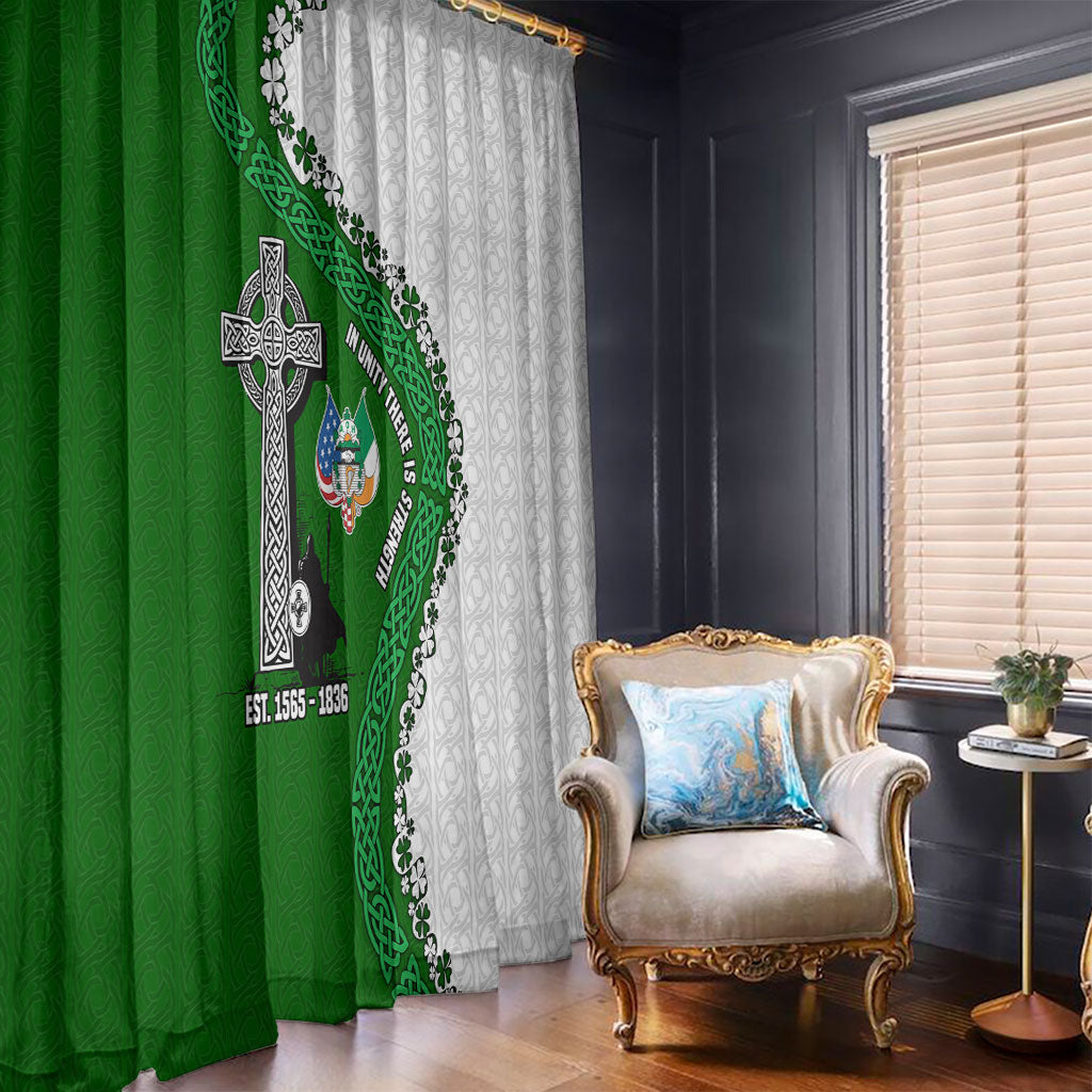 Ancient Order Of Hibernians Window Curtain Celtic Cross Irish American Flag Heritage