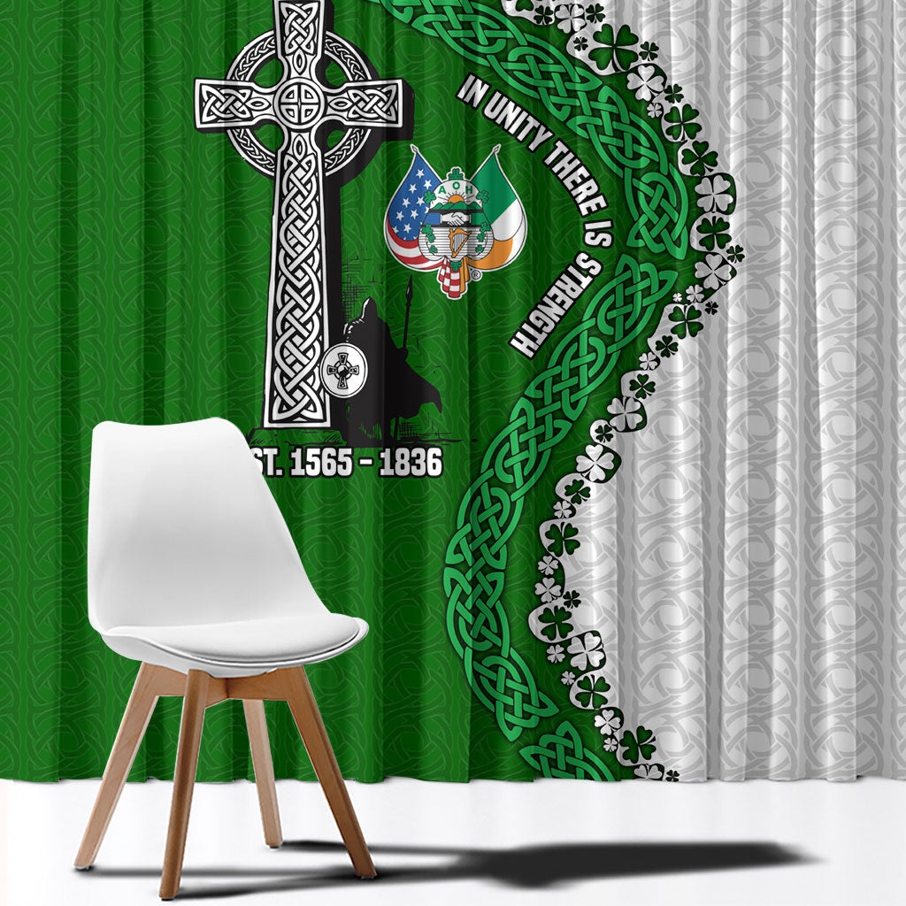 Ancient Order Of Hibernians Window Curtain Celtic Cross Irish American Flag Heritage