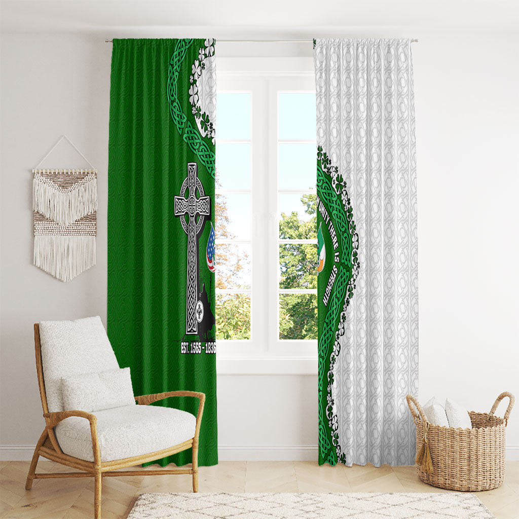 Ancient Order Of Hibernians Window Curtain Celtic Cross Irish American Flag Heritage