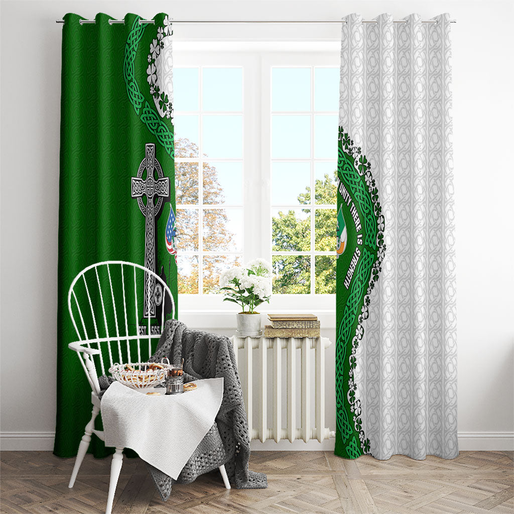 Ancient Order Of Hibernians Window Curtain Celtic Cross Irish American Flag Heritage