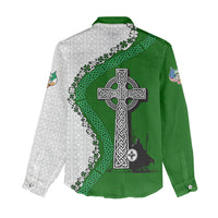 Ancient Order Of Hibernians Women Casual Shirt Celtic Cross Irish American Flag Heritage