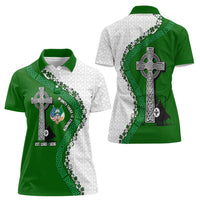 Ancient Order Of Hibernians Women Polo Shirt Celtic Cross Irish American Flag Heritage