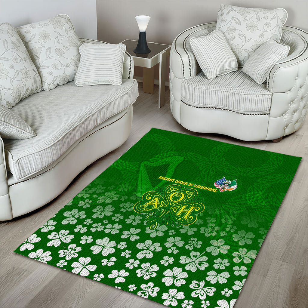Ancient Order Of Hibernians Area Rug Irish Celtic Knotwork - Shamrock Harp