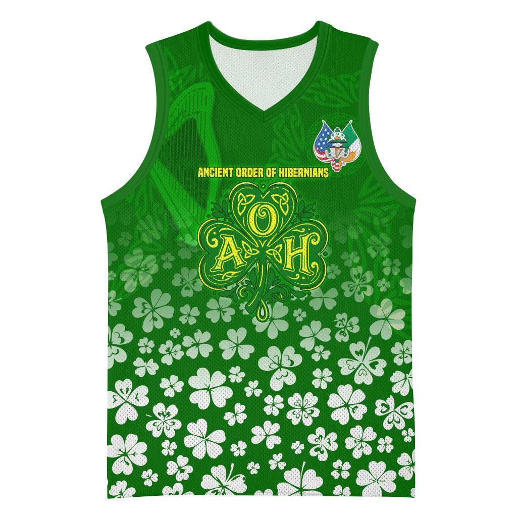Ancient Order Of Hibernians Basketball Jersey Irish Celtic Knotwork - Shamrock Harp