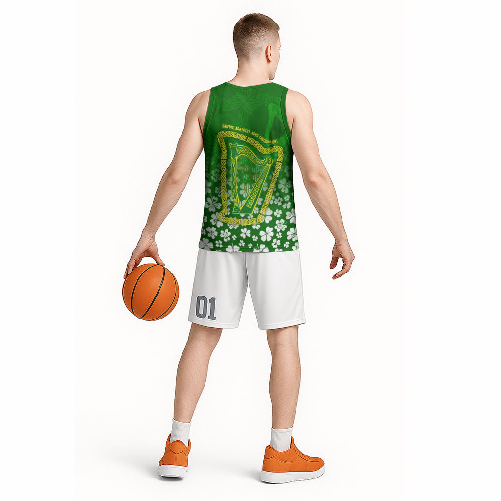 Ancient Order Of Hibernians Basketball Jersey Irish Celtic Knotwork - Shamrock Harp