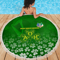 Ancient Order Of Hibernians Beach Blanket Irish Celtic Knotwork - Shamrock Harp