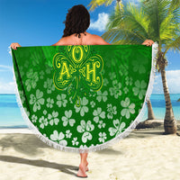 Ancient Order Of Hibernians Beach Blanket Irish Celtic Knotwork - Shamrock Harp