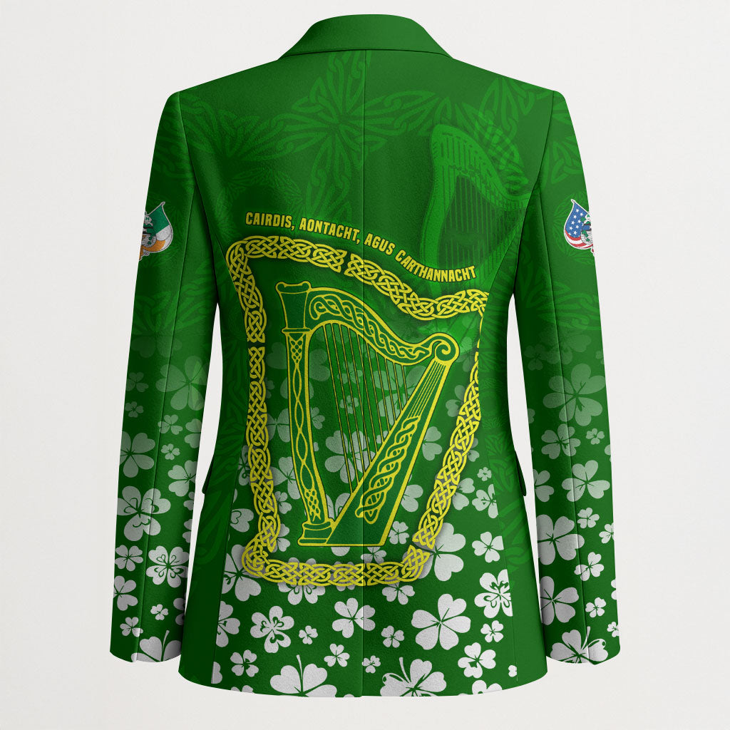 Ancient Order Of Hibernians Blazer Irish Celtic Knotwork - Shamrock Harp
