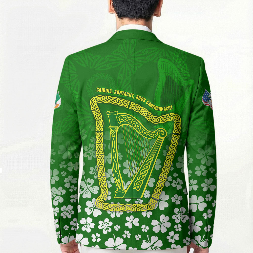 Ancient Order Of Hibernians Blazer Irish Celtic Knotwork - Shamrock Harp