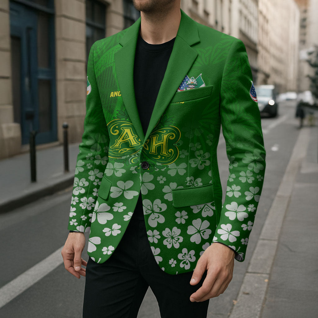 Ancient Order Of Hibernians Blazer Irish Celtic Knotwork - Shamrock Harp