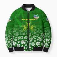 Ancient Order Of Hibernians Bomber Puffer Jacket Irish Celtic Knotwork - Shamrock Harp