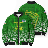 Ancient Order Of Hibernians Bomber Puffer Jacket Irish Celtic Knotwork - Shamrock Harp