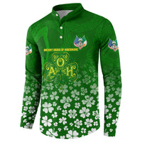 Ancient Order Of Hibernians Button Sweatshirt Irish Celtic Knotwork - Shamrock Harp