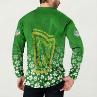 Ancient Order Of Hibernians Button Sweatshirt Irish Celtic Knotwork - Shamrock Harp